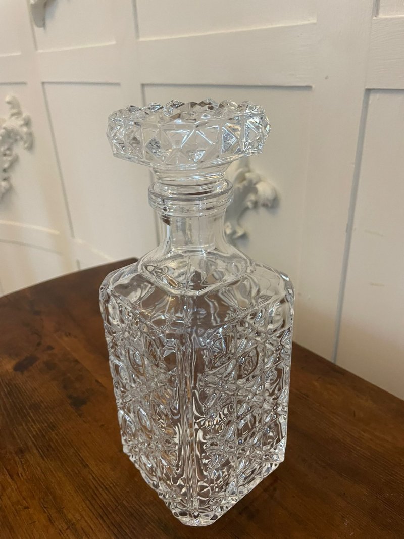 Antique Edwardian Quality Cut Glass Decanter - Image 3